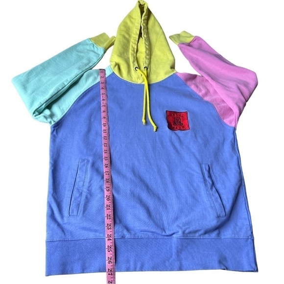 Teddy Fresh LA Streetwear Men’s Pastel Colorblock Hoodie Embroidered Logo Medium - Picture 10 of 10